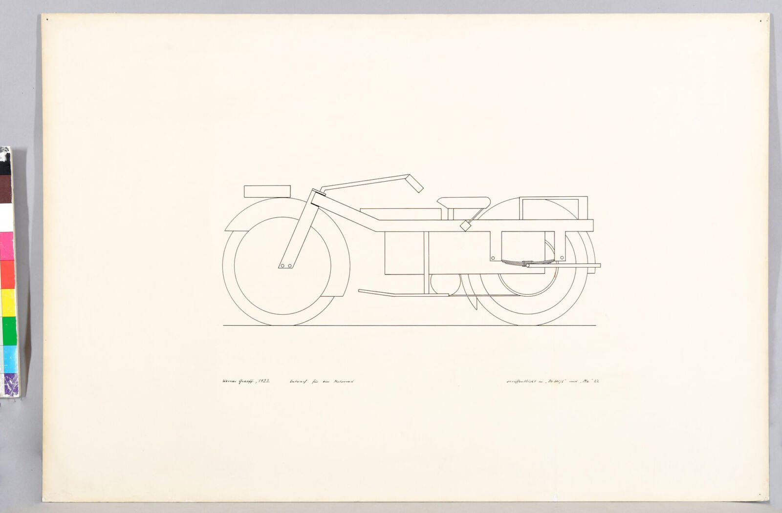 Werner Graeff, Motorrad-Entwurf, 1922 | Foto: Museum Wiesbaden / Bernd Fickert