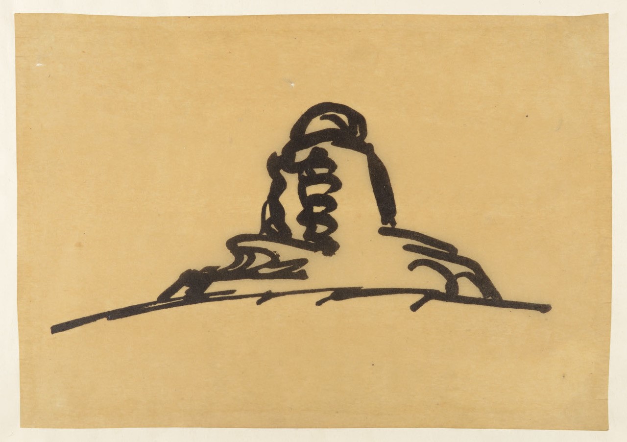 Entwurfsskizze Einsteinturm von Erich Mendelsohn (wahrsch. Juni 1920), Staatliche Museen zu Berlin, Kunstbibliothek/Dietmar Katz/ CC BY-SA 4.0