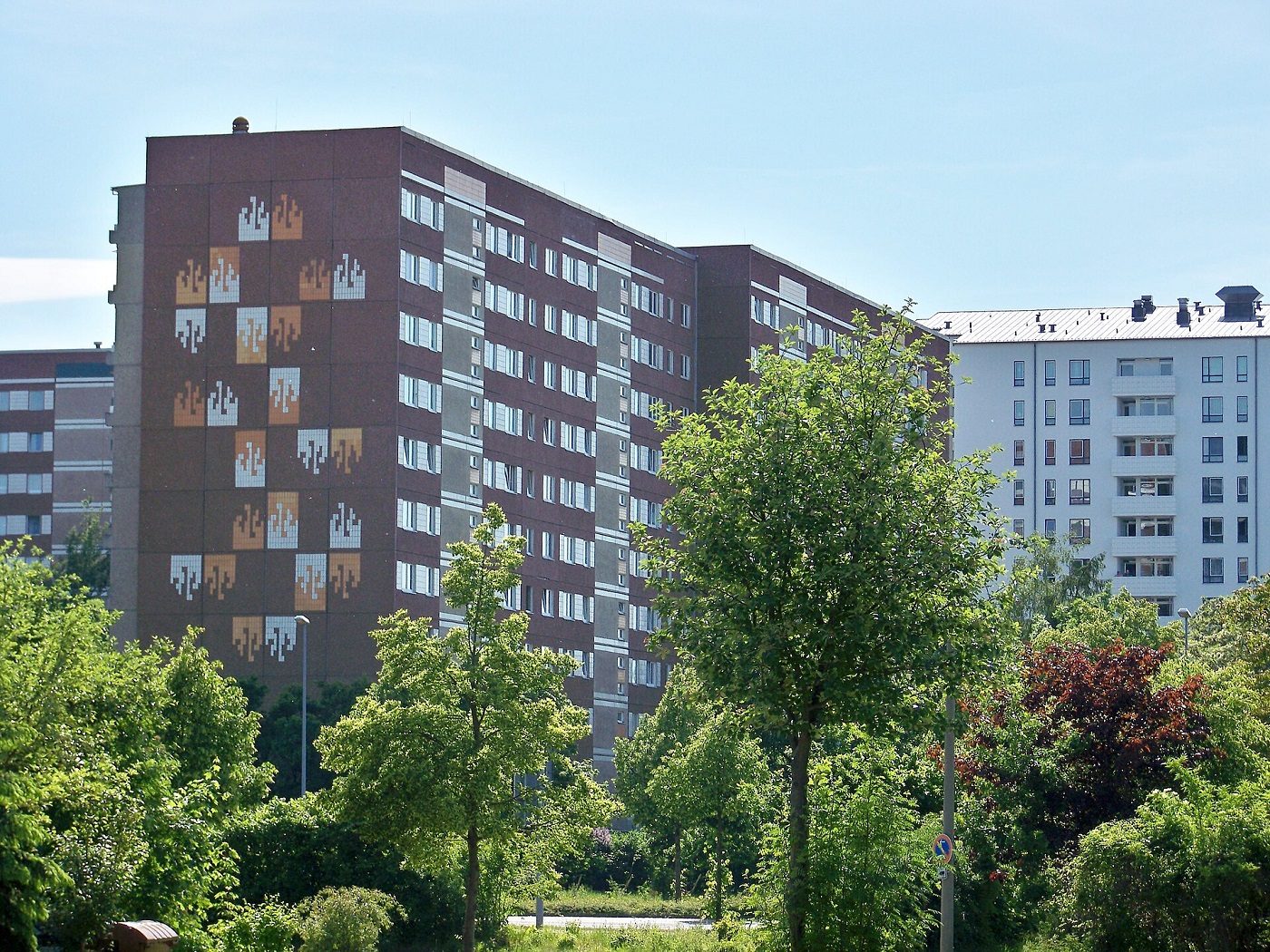 Historische Wandgestaltung in Grünau-Mitte. Foto: Joeb07, Wikimedia Commons / CC BY 3.0